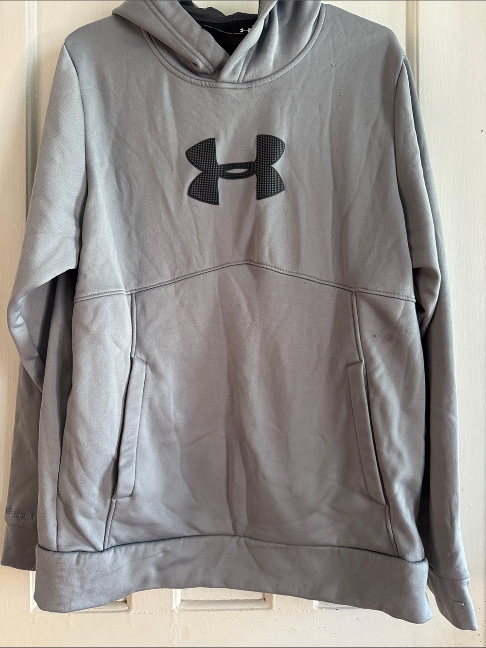 Under Armour Light Gray Hoodie with Black Logo